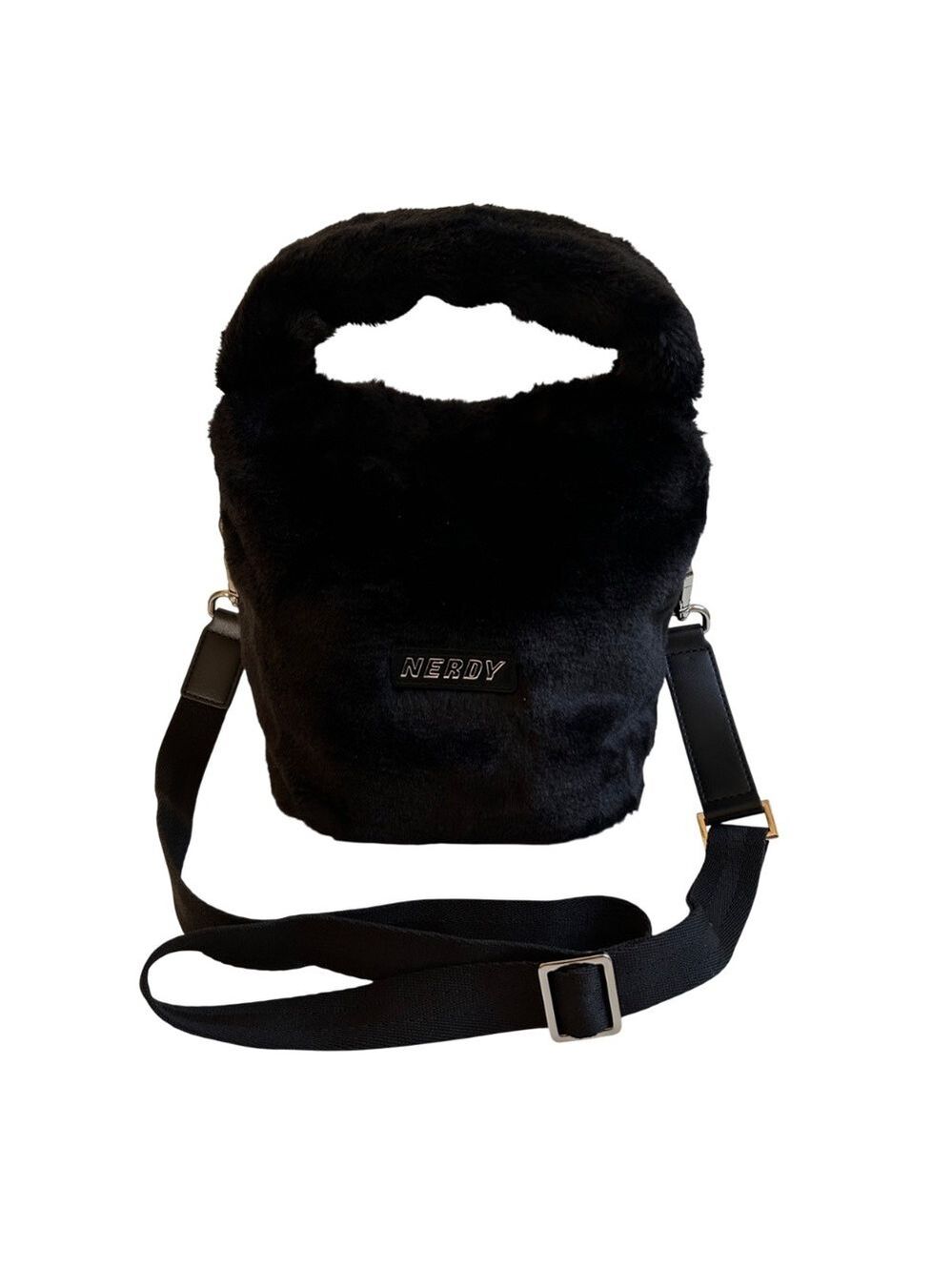 NWOT NERDY Furry & Fluffy Crossbody Tote Bag